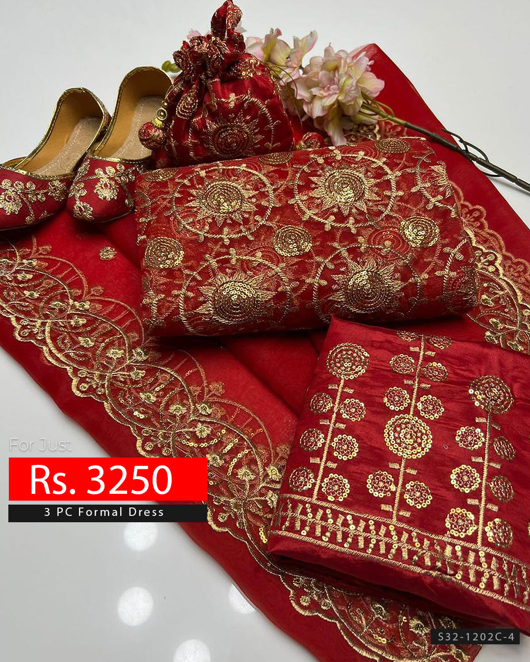 3 PC Unstitched Formal Wear Dress Collection