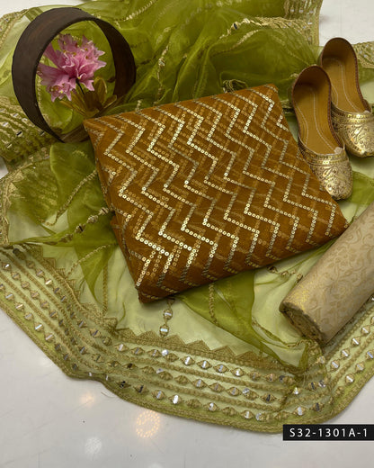 3 PC Unstitched Fancy Wear Dress Collection