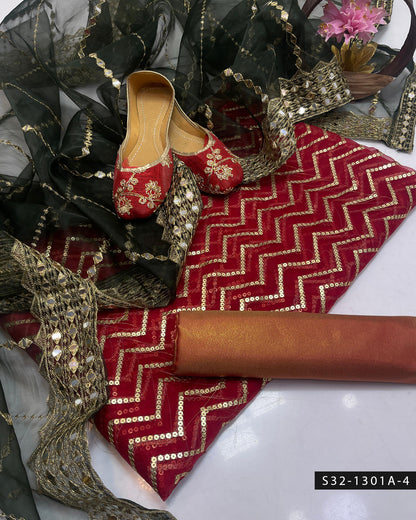 3 PC Unstitched Fancy Wear Dress Collection