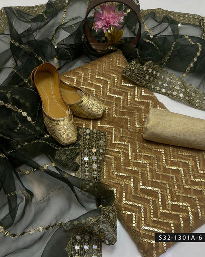 3 PC Unstitched Fancy Wear Dress Collection