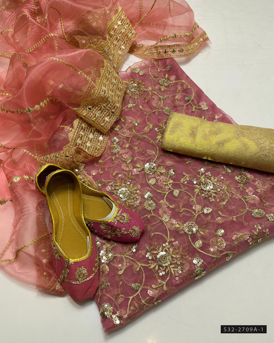 3 PC Unstitched Formal Wear Dress