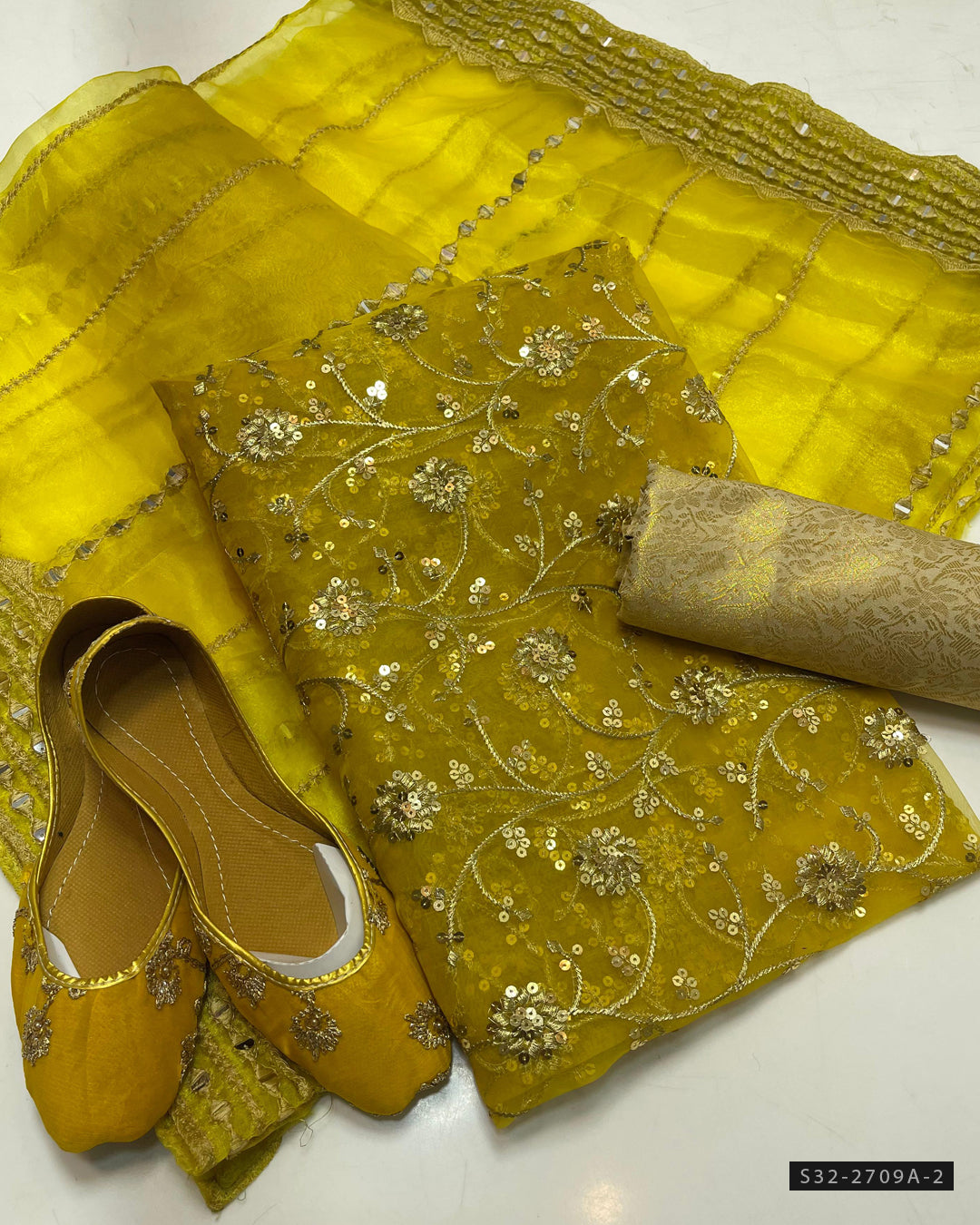 3 PC Unstitched Formal Wear Dress