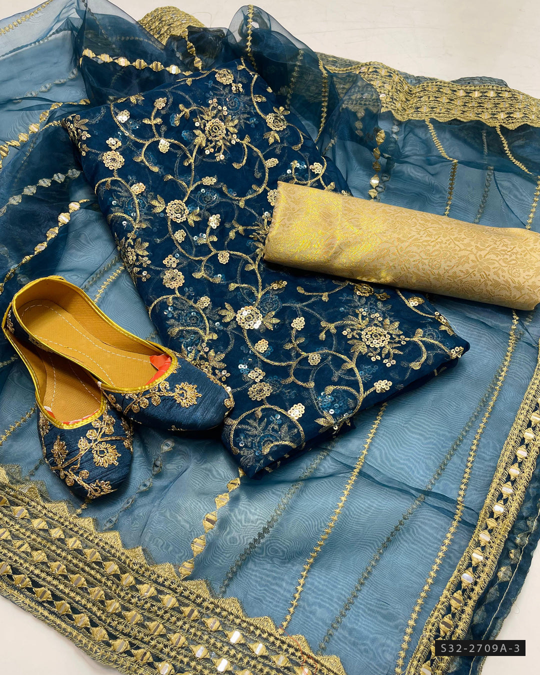 3 PC Unstitched Formal Wear Dress