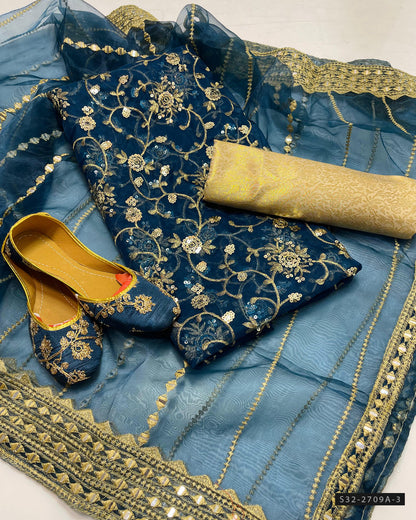 3 PC Unstitched Formal Wear Dress