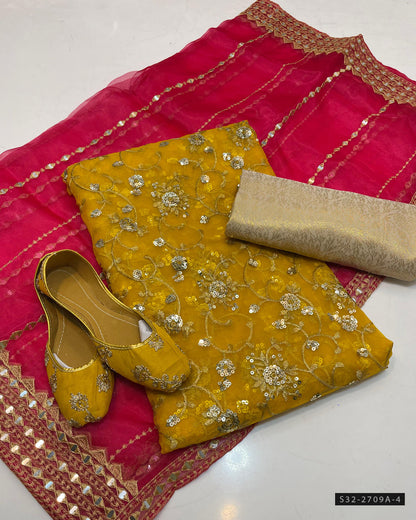 3 PC Unstitched Formal Wear Dress