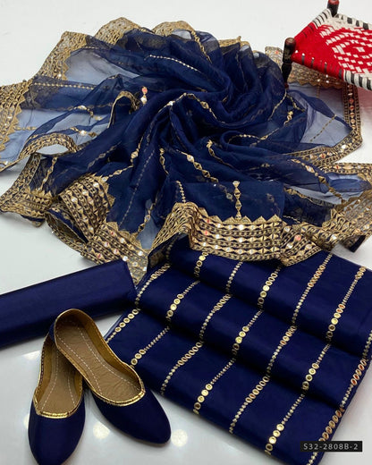 3 PC Unstitched Fancy Dress Collection