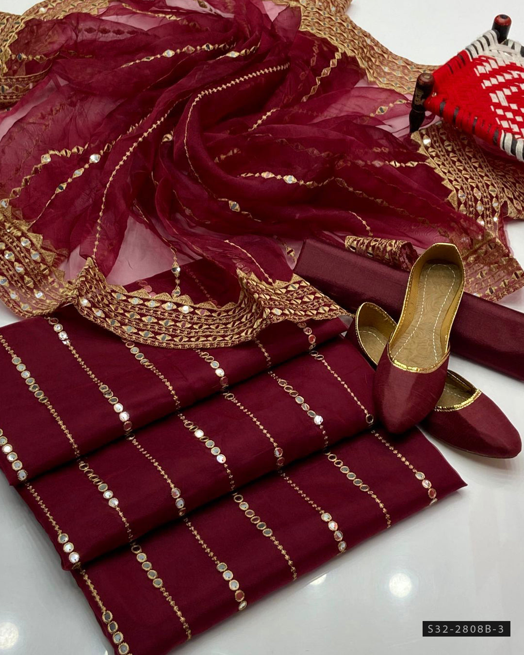 3 PC Unstitched Fancy Dress Collection