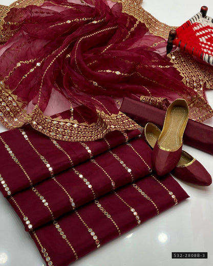 3 PC Unstitched Fancy Dress Collection