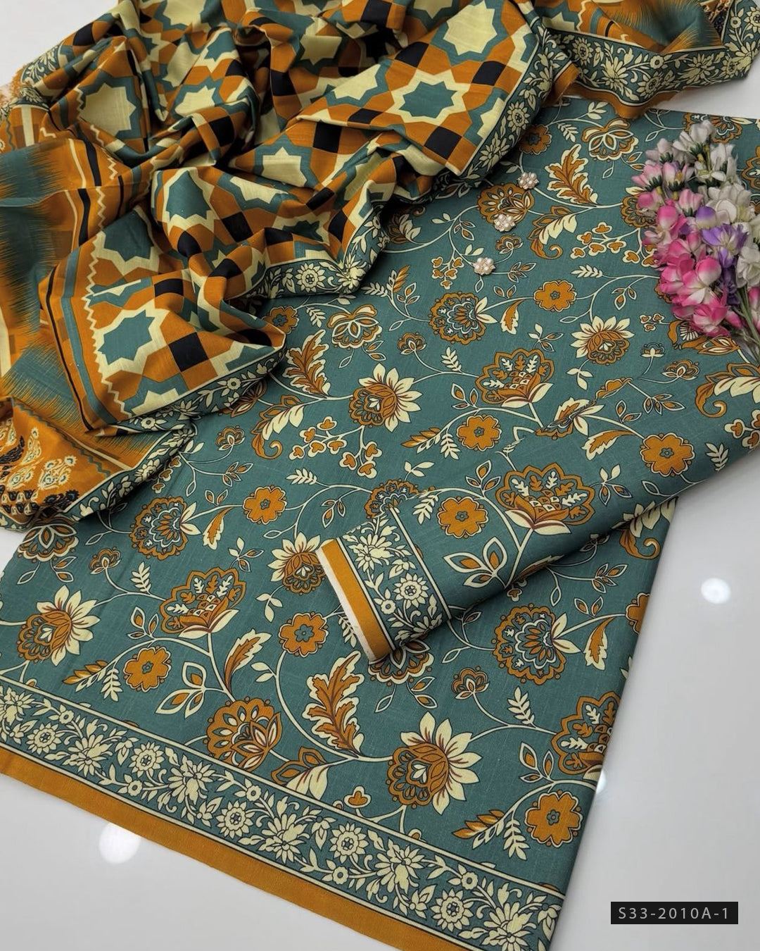 3 PC Unstitched Digital Print Khaddar Dress Collection