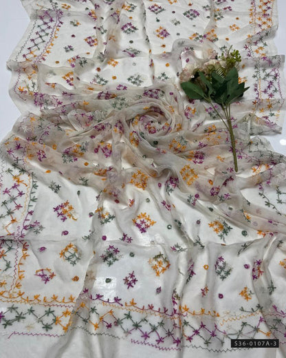 Handcrafted Chiffon Sheesha & Gulab Jaal Dupatta