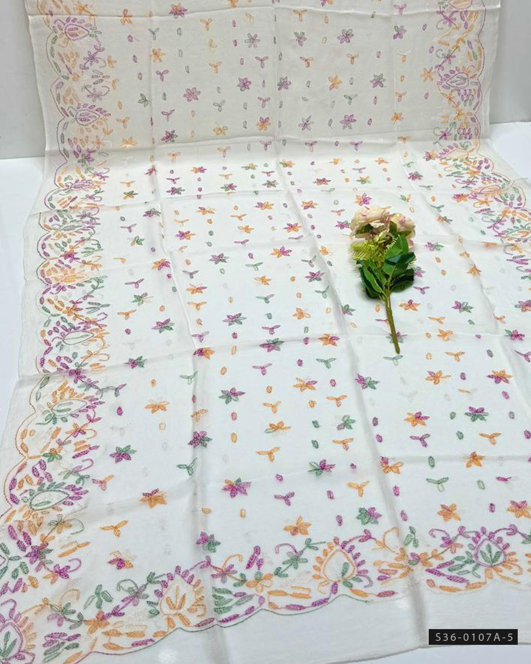Handcrafted Chiffon Sheesha & Gulab Jaal Dupatta