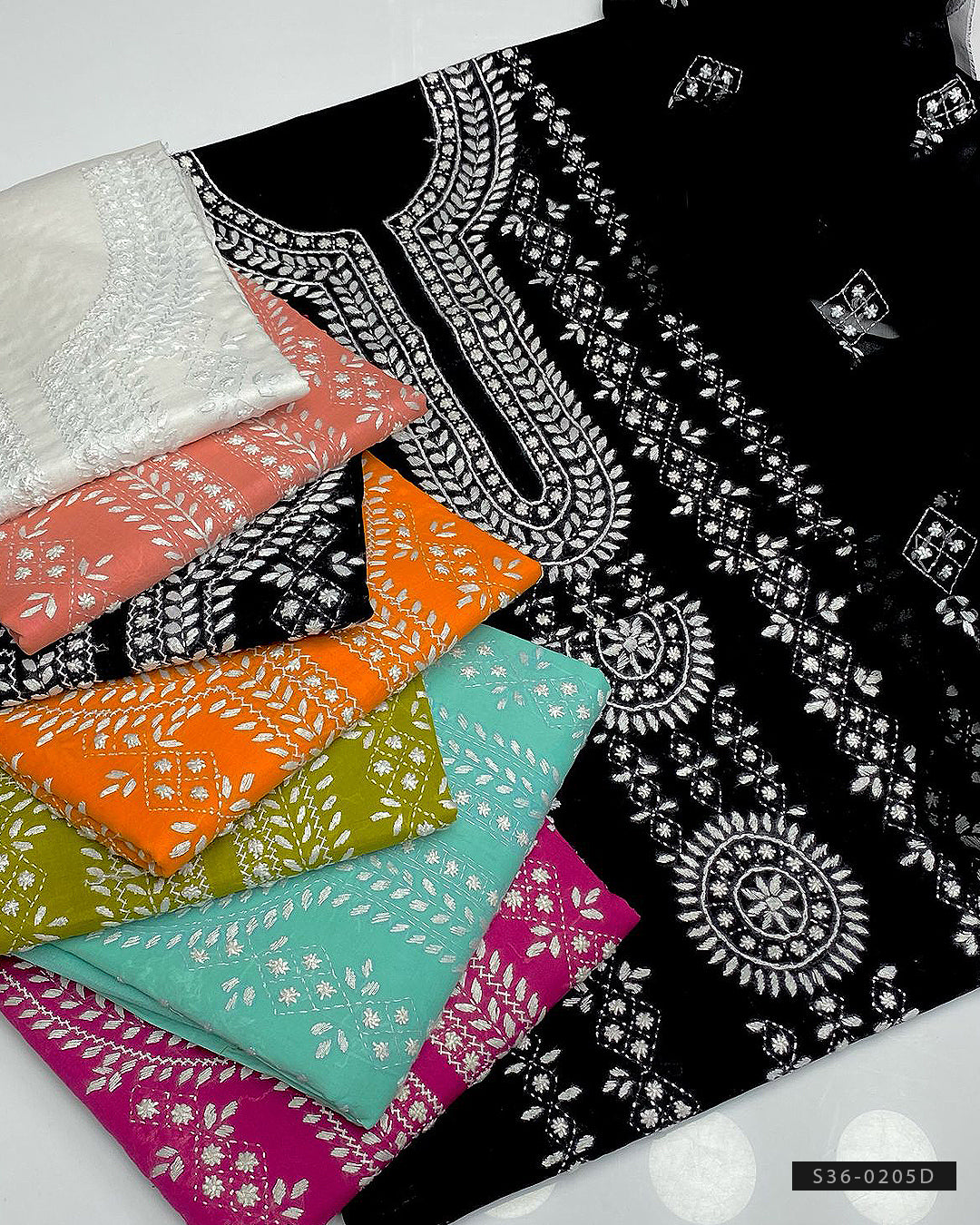 3 PC Unstitched Hand Embroidered Lawn Dress