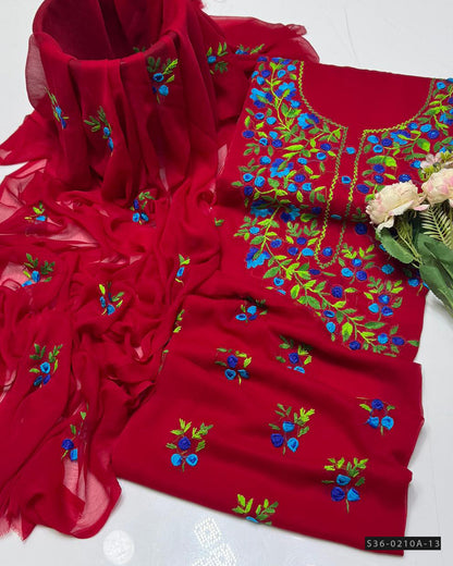 Handmade 2 PC Unstitched Crinkle Chiffon Dress Collection