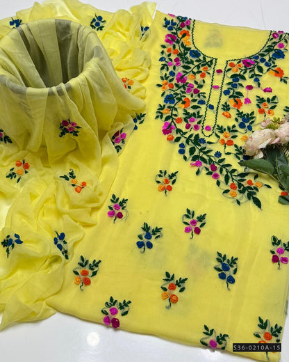 Handmade 2 PC Unstitched Crinkle Chiffon Dress Collection