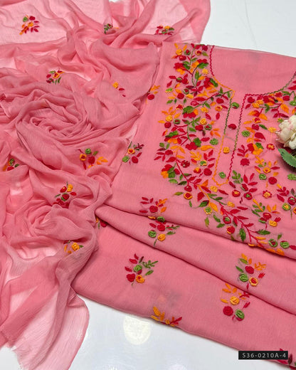 Handmade 2 PC Unstitched Crinkle Chiffon Dress Collection