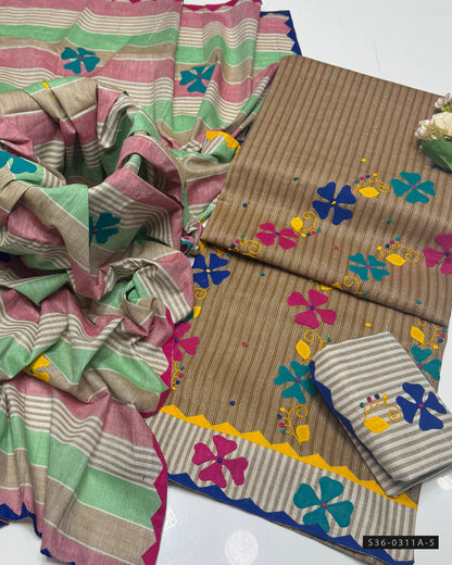 Handmade 3 PC Unstitched Khadi Khadar Dress Collection