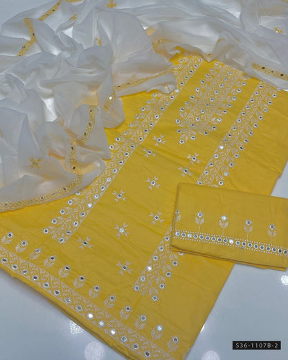 3 PC Unstitched Lawn Embroidered Dress Collection