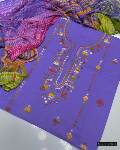 3 PC Unstitched Hand Embroidered Lawn Collection