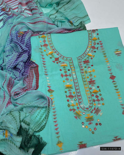3 PC Unstitched Hand Embroidered Lawn Collection