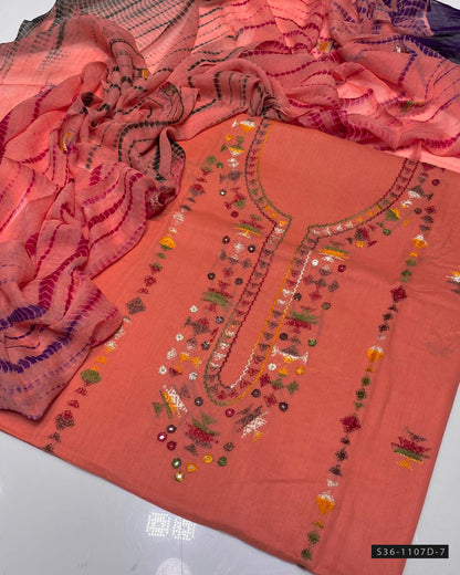 3 PC Unstitched Hand Embroidered Lawn Collection