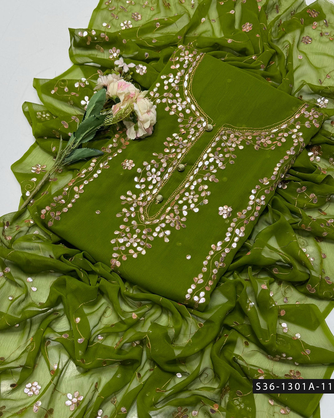 ✨ Handmade 2 PC Unstitched Crinkle Chiffon Dress Collection