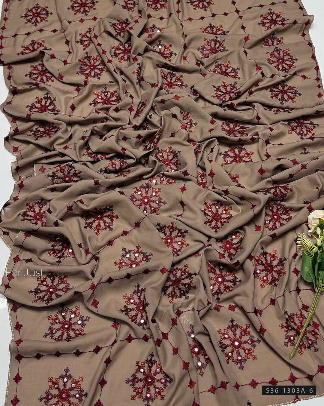 Machine Embroidered Swiss Lawn Chaddar Collection