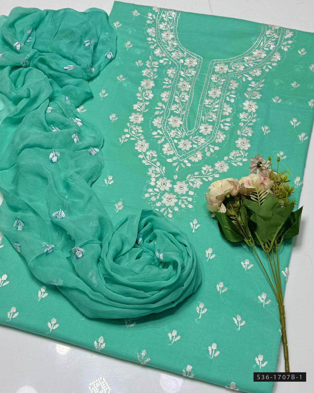Handmade 3 PC Unstitched Soft Lawn Dress