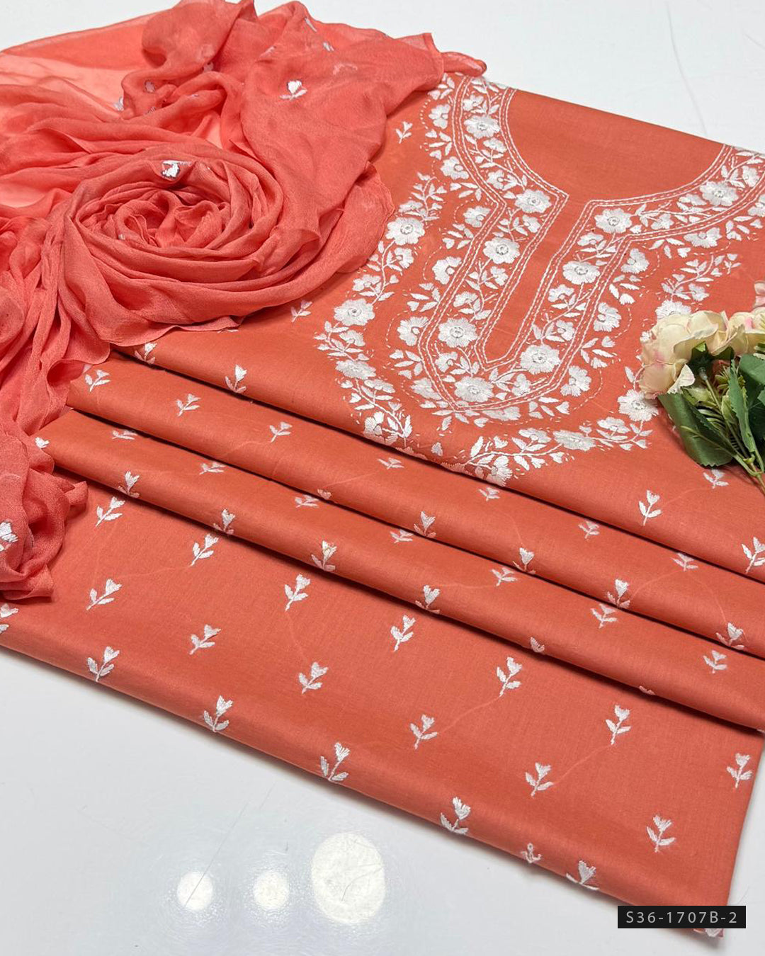 Handmade 3 PC Unstitched Soft Lawn Dress