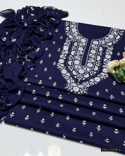 Handmade 3 PC Unstitched Soft Lawn Dress