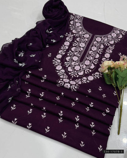 Handmade 3 PC Unstitched Soft Lawn Dress
