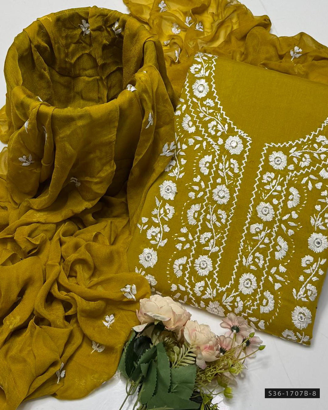 Handmade 3 PC Unstitched Soft Lawn Dress