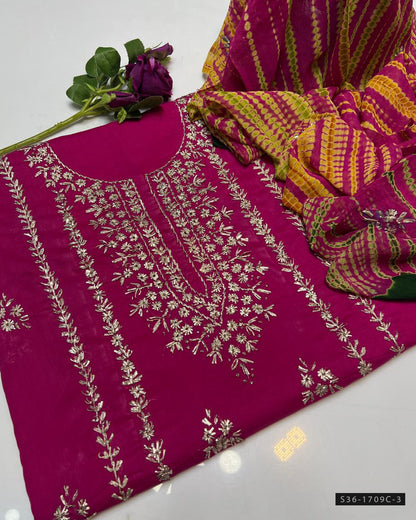 Handmade 3 PC Unstitched Pure Lawn Dress Collection