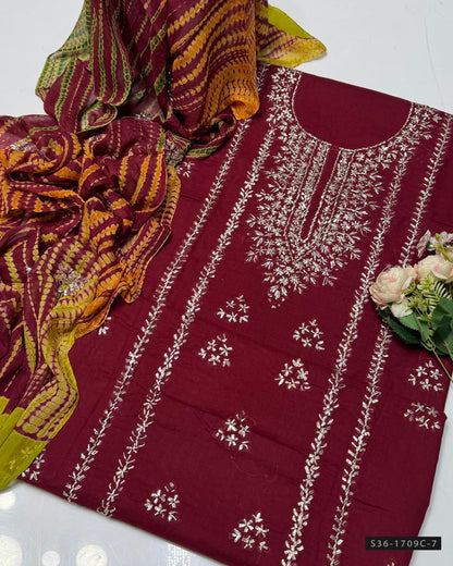 Handmade 3 PC Unstitched Pure Lawn Dress Collection