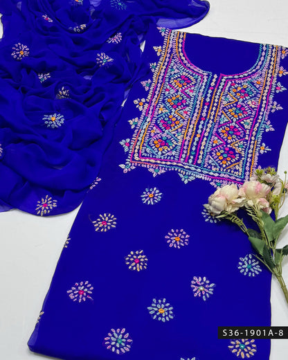 Handmade Balochi 2 PC Unstitched Chiffon Dress Collection