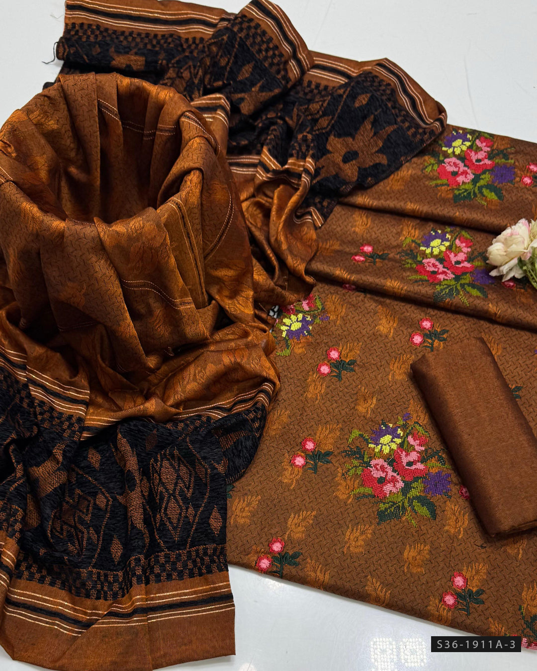 3 PC Unstitched Winter Khadi Dress Collection