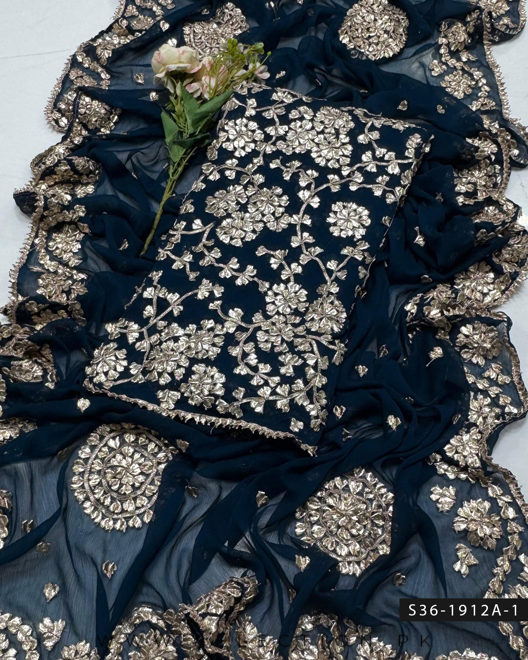 Handmade 2 PC Unstitched Crinkle Chiffon Dress Collection