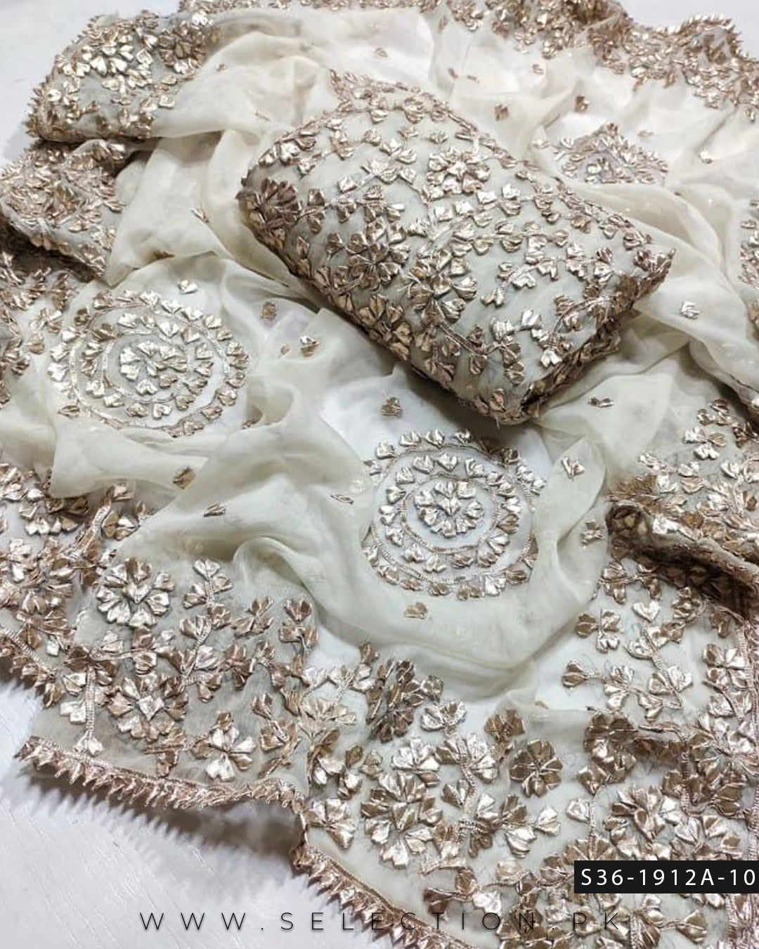 Handmade 2 PC Unstitched Crinkle Chiffon Dress Collection