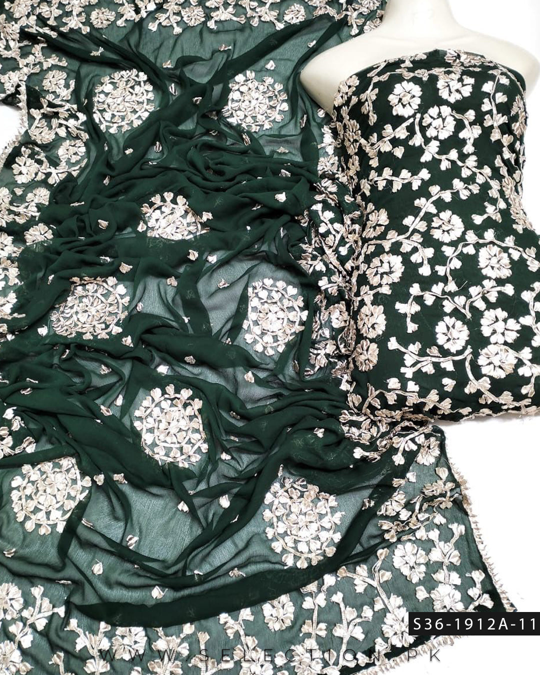 Handmade 2 PC Unstitched Crinkle Chiffon Dress Collection