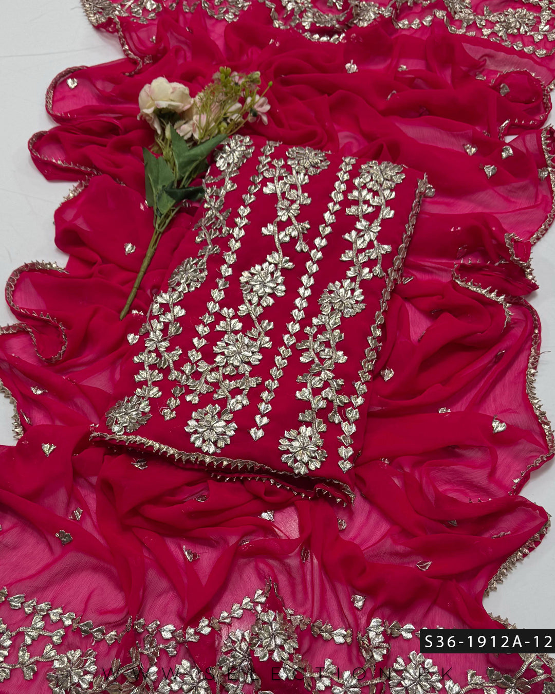 Handmade 2 PC Unstitched Crinkle Chiffon Dress Collection