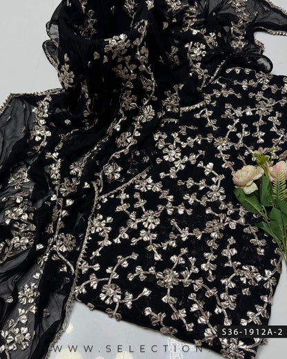 Handmade 2 PC Unstitched Crinkle Chiffon Dress Collection