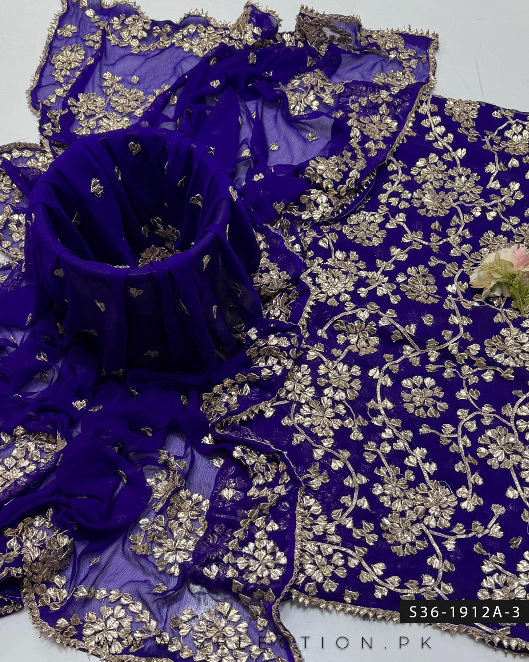 Handmade 2 PC Unstitched Crinkle Chiffon Dress Collection