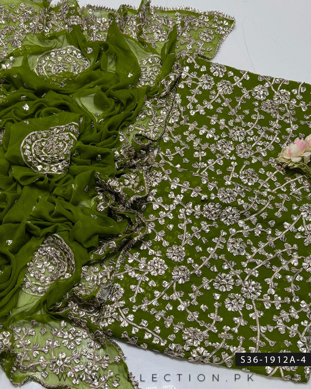 Handmade 2 PC Unstitched Crinkle Chiffon Dress Collection