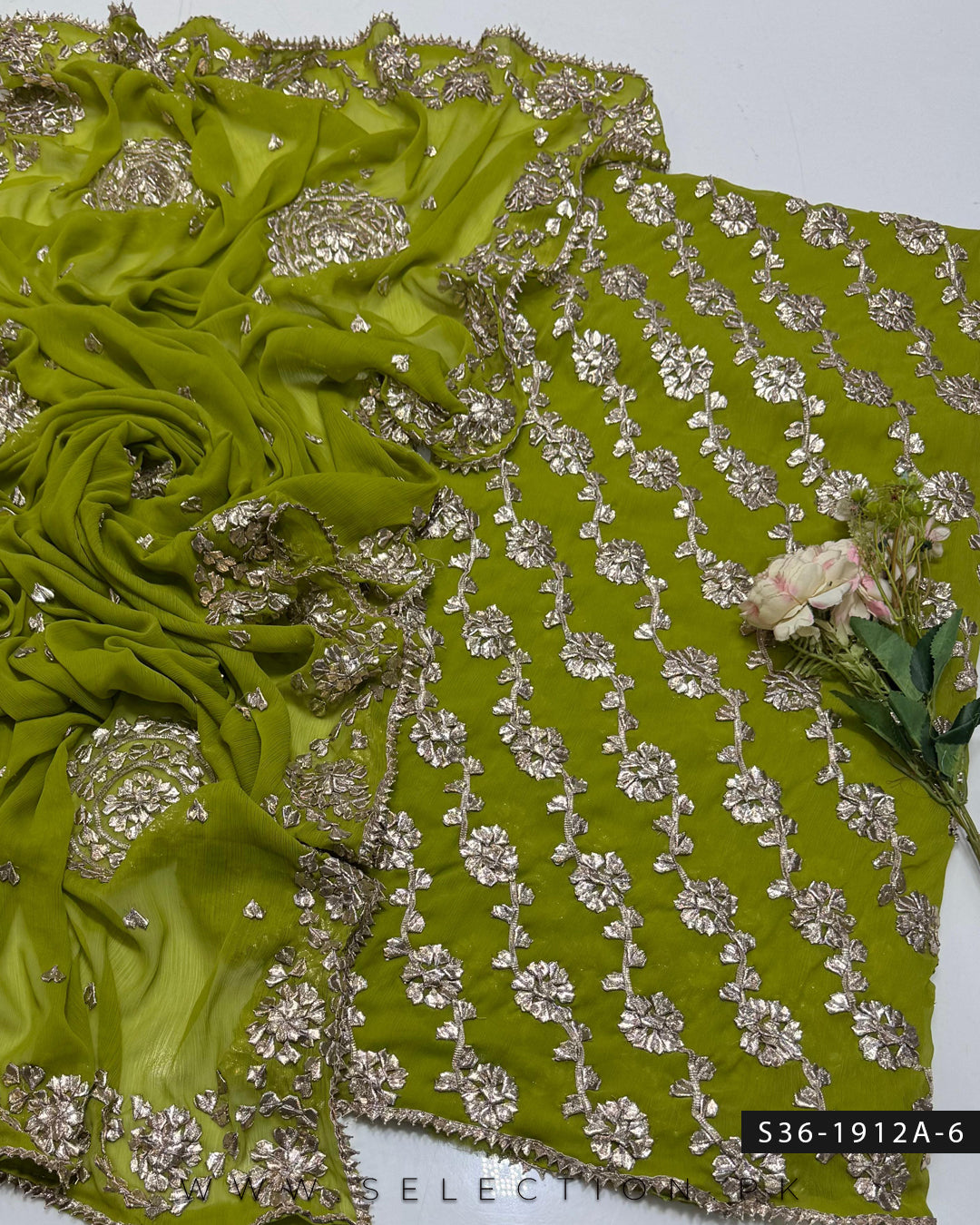 Handmade 2 PC Unstitched Crinkle Chiffon Dress Collection