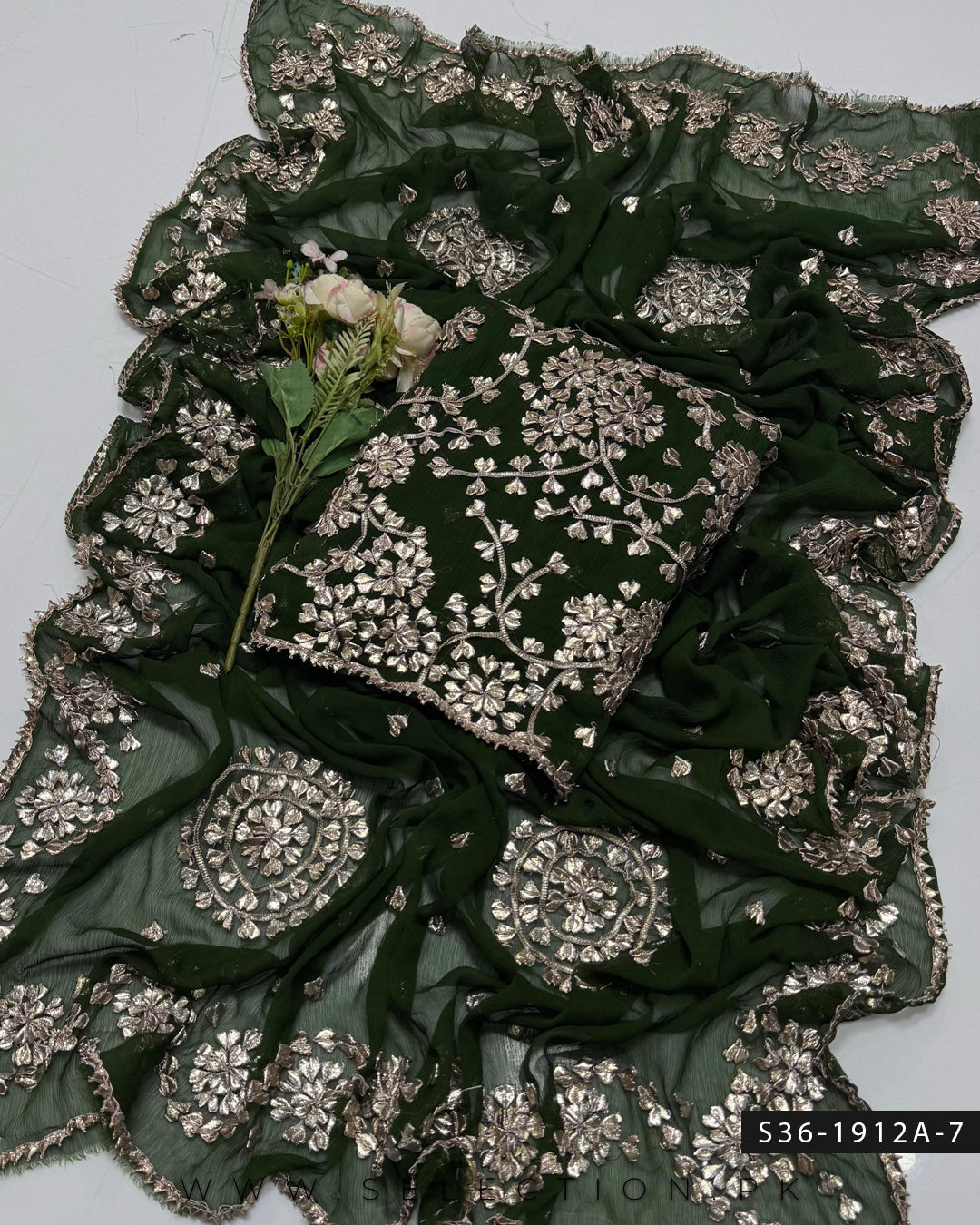 Handmade 2 PC Unstitched Crinkle Chiffon Dress Collection