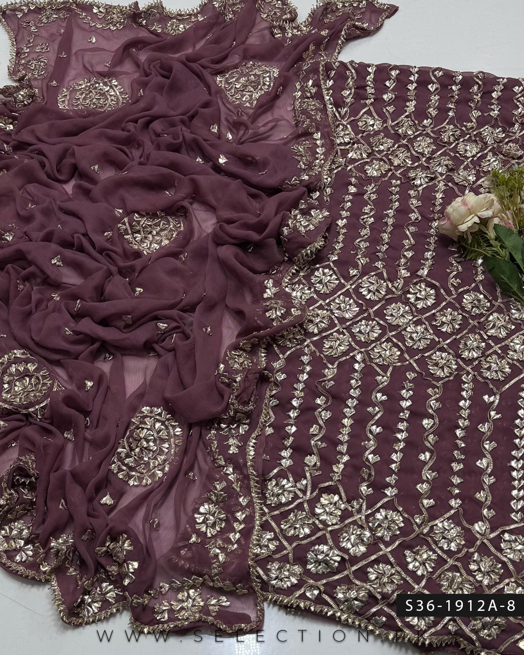 Handmade 2 PC Unstitched Crinkle Chiffon Dress Collection