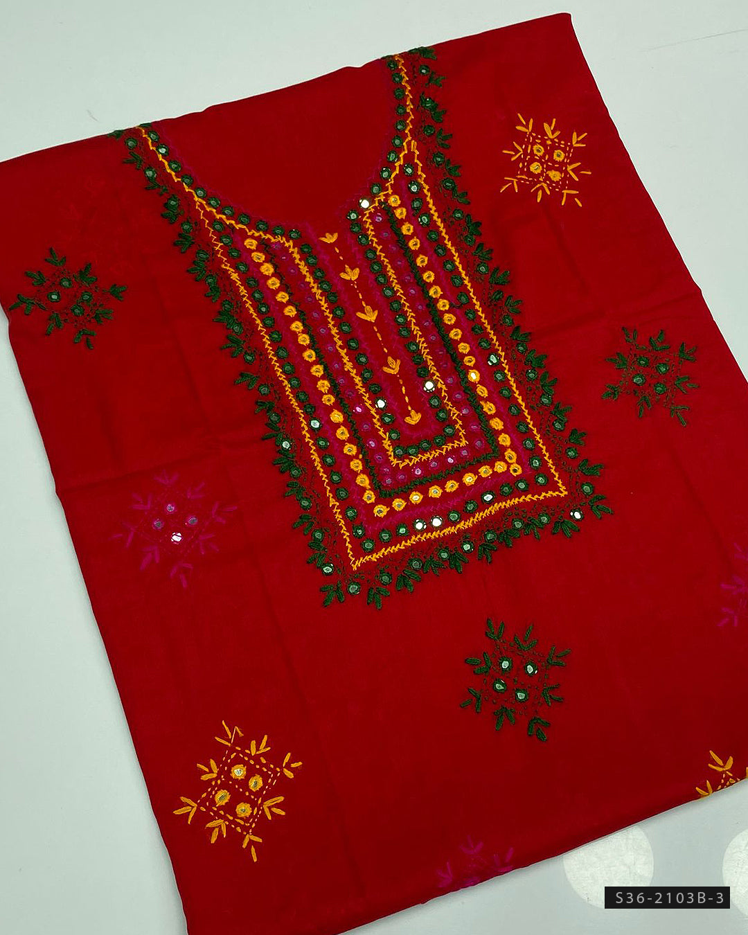 Unstitched Hand-Embroidered Lawn Shirts