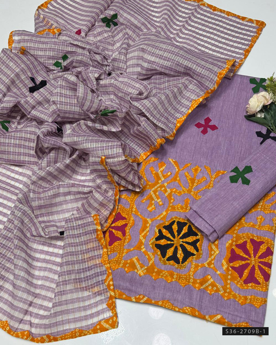 Handmade 3 PC Unstitched Khaddar Dress