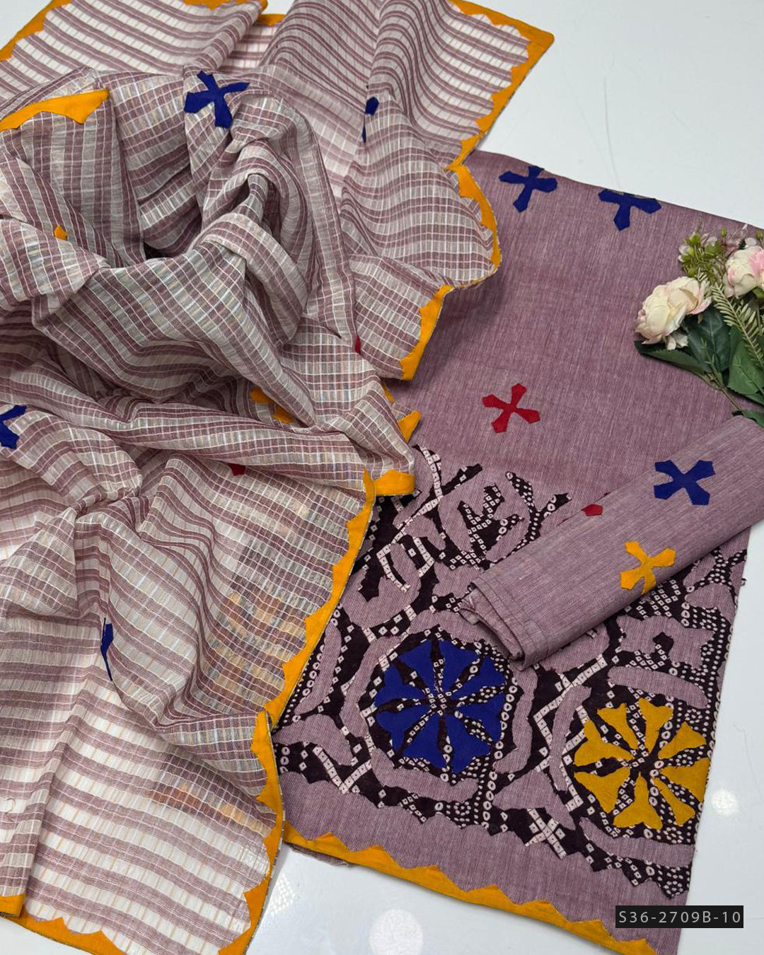 Handmade 3 PC Unstitched Khaddar Dress