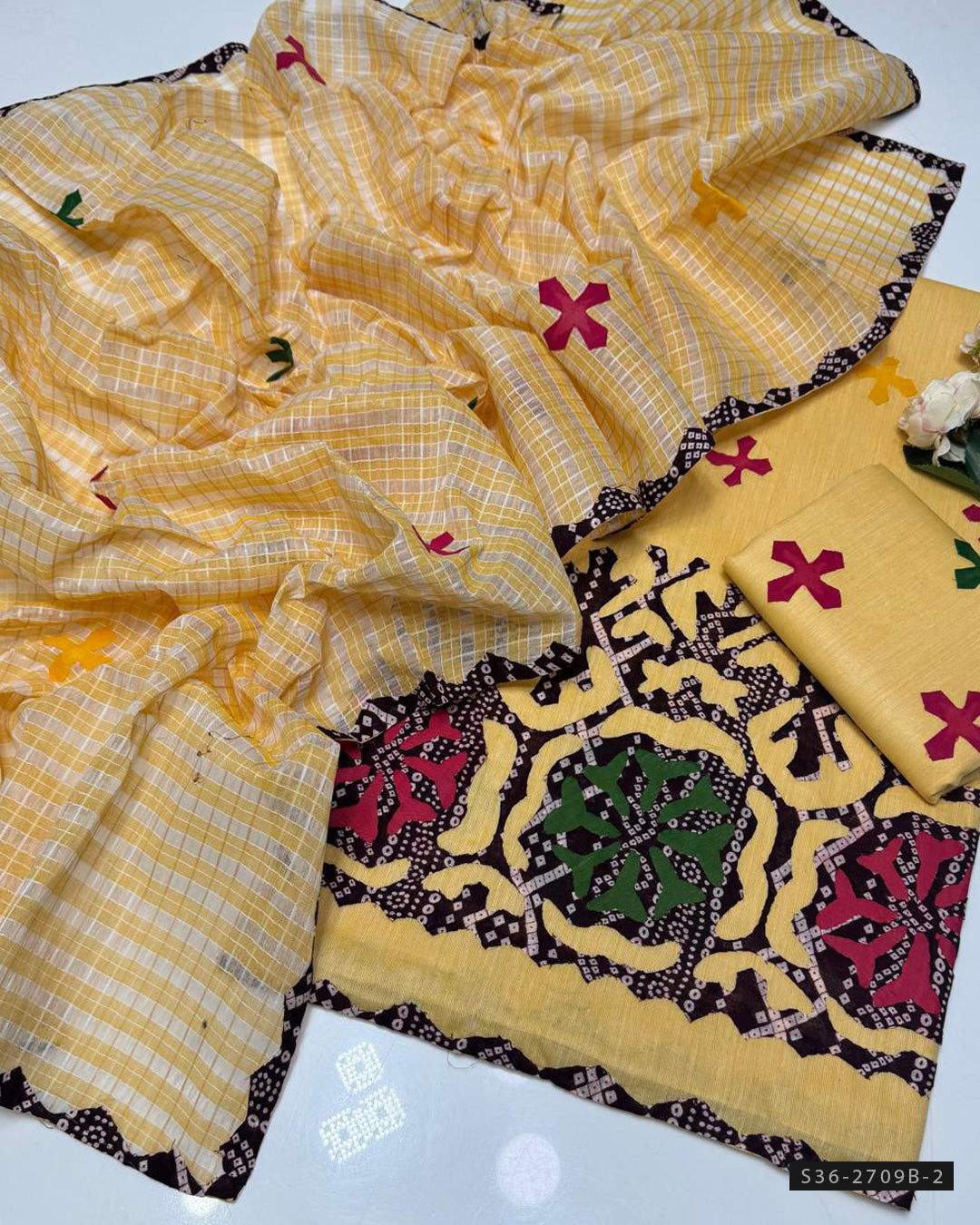 Handmade 3 PC Unstitched Khaddar Dress