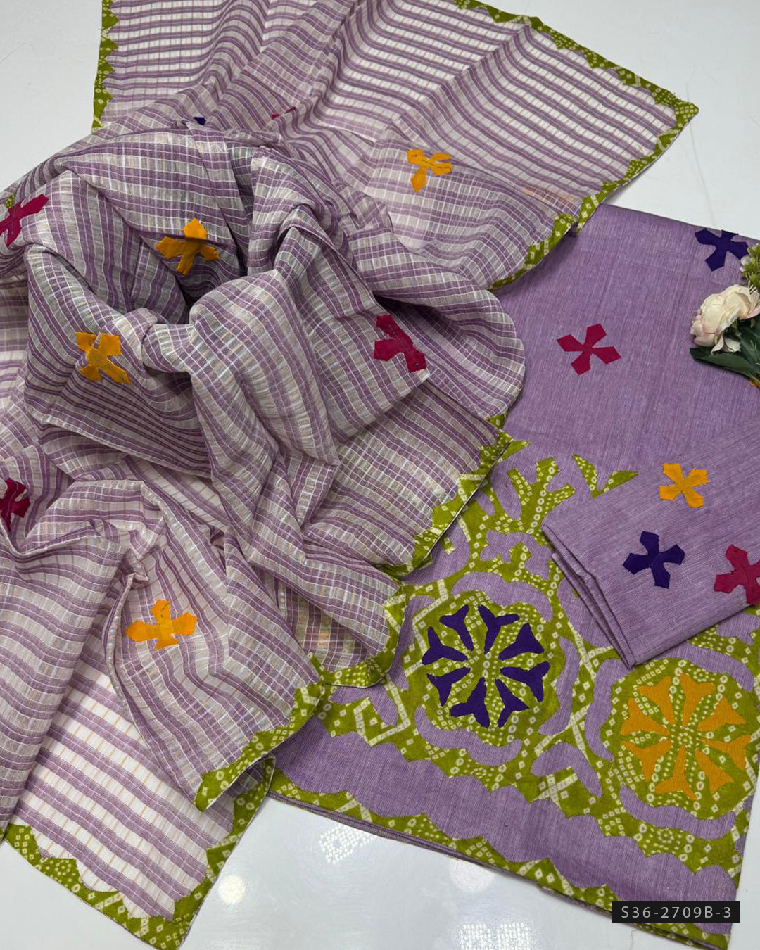 Handmade 3 PC Unstitched Khaddar Dress